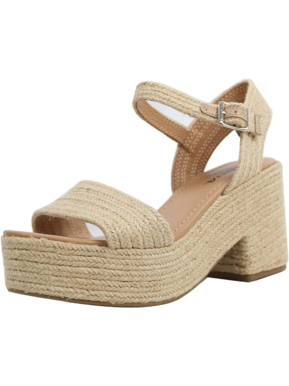 Open Toe Ankle Strap Platform Wedge Sandals - Stylish Jute Design for Summer
